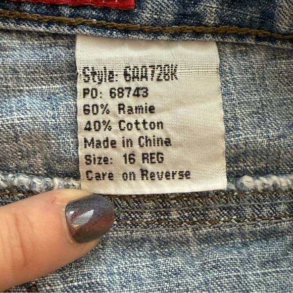 Vintage 90s Y2K Mudd Jean Shorts 16R Medium Wash Stretch Casual Classic Denim - Picture 6 of 10